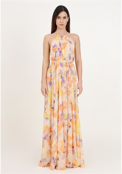 Long orange chiffon dress for women PATRIZIA PEPE | 2A2733/A448XG02